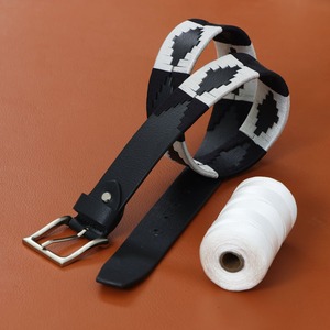 Ceinture Polo en Cuir Véritable Faite à la Main, Motif Tressé Multicolore, Boucle à Ardillon, Unisexe, Taille Personnalisée, Services OEM Disponibles en Gros - Product Image 4