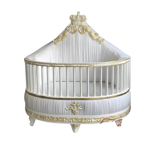 Cuna clásica de madera para bebé con cabecero curvo, cuna de madera, cama clásica para bebé, cuna con cabecero curvo, muebles para cuarto de bebé - Product Image 1