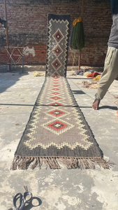 Entryway Home Decor Wool Jute <b>Runner</b> <b>Rug</b> Handmade Boho Tribal Geometric Rustic <b>Hallway</b> Woven Floor Carpet <b>Runner</b> - Product Image 2