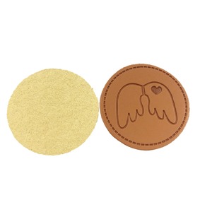 Custom Embossed Square Leather <b>Patch</b> Stitched Perimeter Genuine Leather Label Soft Suede Backing Garment Badges for Jeans <b>Jacket</b> - Product Image 4