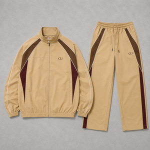 Chaqueta y Pantalones Deportivos Retro Unisex con Ribete Reflectante, Chaqueta Técnica y Pantalones con Logotipo Bordado Personalizado, Cortavientos Informal con Paneles en Contraste - Product Image 4