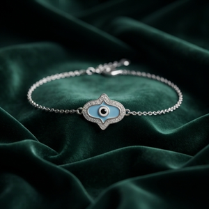 DIVYORO KHAMSAH TURQUOISE PROTECTION Bracelet en argent 925 avec chaîne et maillons pour femmes - Product Image 3