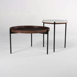 Tavolino moderno elegante con piano in legno e struttura in metallo perfetto accento del soggiorno - Product Image 3