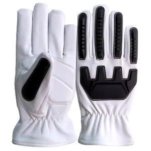 Heavy Duty Reinforced Cowhide Grain Leather Work Gloves Cut Resistant TPR Inserted Personal Protective Safety Mechanic Gloves - Product Image 1