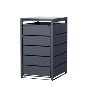Contenitore personalizzato per bidone della spazzatura in acciaio zincato Color grigio antracite - Product Image 2