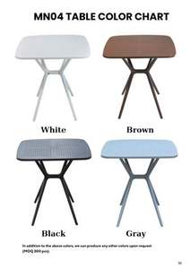 Grey Colored Square Molded <b>Plastic</b> <b>Table</b> with X <b>Table</b> Leg - A Compact, waterproof Outdoor <b>Plastic</b> <b>Table</b> for an Garden Evening - Product Image 4