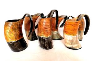 Mug authentique fait main en corne de buffle, verre à boire en corne naturelle pour bière/ale/médicament, écologique, vintage, cadeaux d'affaires, alimentation - Product Image 3