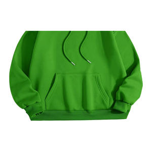 Sweat à capuche d'hiver pour femme 100% Coton Polaire Oversize 360g Écologique Respirant Coupe-vent Logo brodé uni sur le devant Foncé - Product Image 3