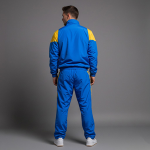 Conjunto Deportivo de Invierno para Hombre, 100% Algodón, con Logotipo Personalizado Serigrafiado, Diseño Color Block, Transpirable y Cómodo, 2 Piezas - Product Image 2