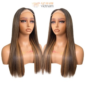 Perruque dentelle frontale en cheveux humains vietnamiens, perruques de cheveux humains vierges droites sans colle, vente à chaud, 2024 - Product Image 3