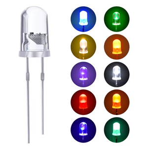 Diodo LED de 3 mm, 5 mm, 10 mm, Blanco, Rojo, Verde, Azul, Amarillo, UV, RGB, IR, Infrarrojo, Redondo, Ovalado, Parte Superior Plana, 3 V, 3 mm, 5 mm, Diodo Emisor de Luz - Product Image 1