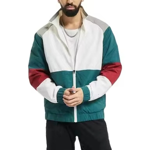 <b>Men</b> Lightweight Breathable Reversible Solid Waterproof Zipper Color Block Club Coaches Windbreaker <b>Jacket</b> - Product Image 1