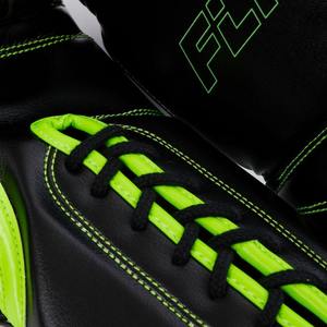 Gants de boxe professionnels en cuir de vache véritable noir et vert, rembourrage confortable, gants de combat personnalisés - Product Image 3