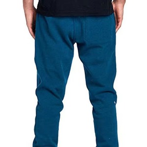 Men's <b>Blue</b> Fleece <b>Canvas</b> Waterproof Sweatpants Elastic Waist Drawstring Casual Joggers Side Pockets Breathable Winter Wear - Product Image 3