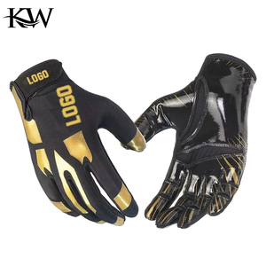 Gants de football américain personnalisés pour receivers avec grip en latex, protection UV imperméable et sangle de poignet réglable - Product Image 2