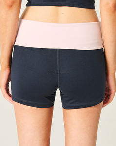 Shorts Deportivos de Verano para Mujer, Cintura Alta Elástica, Transpirables, de Secado Rápido, Tela Oxford, Spandex/Poliéster, Diseño Liso - Product Image 2