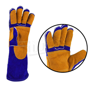 Gants de sécurité pour le soudage industriels 16/41 cm, en cuir durable, résistants aux coupures et à la chaleur, pour la construction et les travaux de forge - Product Image 4