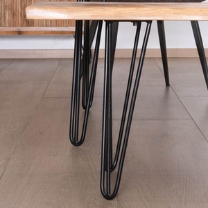 Banco de diseño Vandana Urban Aura, 160 cm, en madera de acacia con patas de metal - Product Image 3