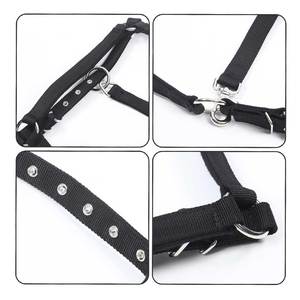 Black Woven Horse Halter With Adjustable Straps And Metal Buckles For Equestrian Riding Halters - Product Image 3
