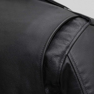 High Quality Custom Motorbike Leather <b>Jacket</b> New Fashionable Original Cowhide with Stand Collar and Front Logo <b>Canvas</b> Fabric - Product Image 5
