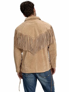 Chaqueta Vaquera Personalizada de Cuero de Oveja Occidental con Flecos, Abrigo de Cuero Puro de Alta Calidad a Precio Económico, Estilo Urbano OEM para Invierno - Product Image 4