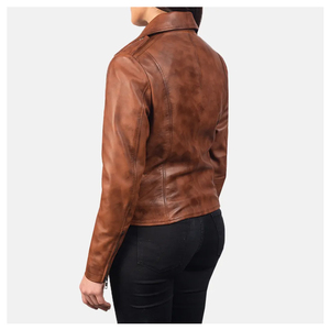 Wholesale Women's <b>Real</b> <b>Leather</b> <b>Jackets</b> with Custom Logo Biker Style Winter Season Women's <b>Leather</b> <b>Jacket</b> - Product Image 3