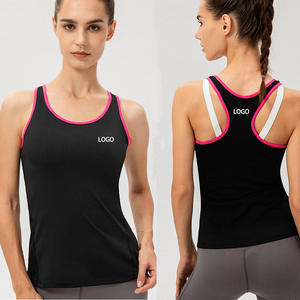 High Quality Wholesale Women's Breathable Cross Backless Yoga T-shirt Casual Sleeveless Yoga <b>Top</b> Sports Tank with LOGO - Product Image 5