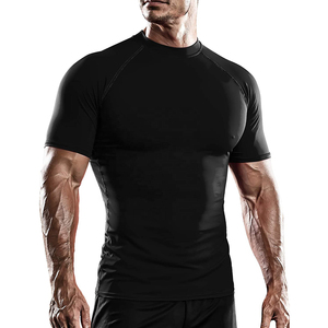 <b>Men</b> athletic compression <b>Men's</b> T-Shirts workout top gym training wear tight fit <b>stretch</b> breathable fabric performance running - Product Image 5