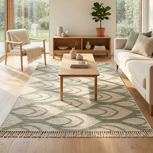 Tribal Pattern Cotton Area Rug for Coffee <b>Table</b> Family Room & Rustic Farmhouse Décor - Product Image 4
