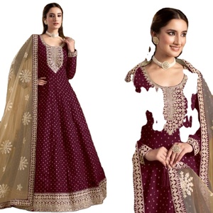 Salwar Kameez de Moda para Mujer, Estilo Indio-Pakistaní, con Bordado Chanderi Butti, para Bodas, Fiestas, Festivales y Ocasiones Especiales - Product Image 1