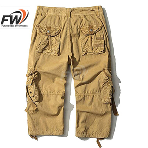 Shorts cargo décontractés pour hommes, 100 % coton, taille mi-haute, personnalisables en gros, design respirant de haute qualité - Product Image 2