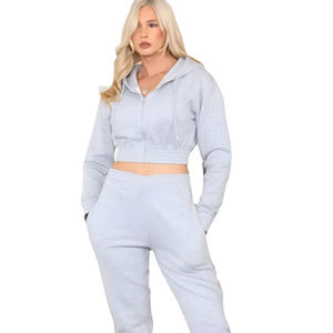 Ensemble de survêtement pour femmes, couleur unie, manches longues, capuche, fermeture à cordon, pantalon de jogging décontracté avec poches latérales, vêtements de printemps - Product Image 4