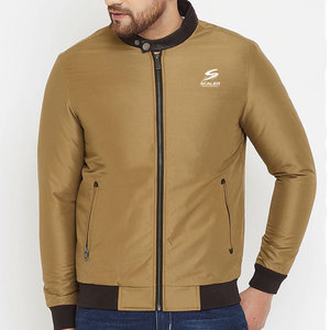Modern Casual <b>Stand</b> Bomber Winter Jacket for Men Lightweight Comfortable Daily Wear Front Soft Lining Smooth Zipper Design - Product Image 1