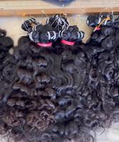 Kutikula keriting alami bebas kusut-Free Indian manusia tunggal mesin tanpa proses pembuluh ganda ekstensi rambut