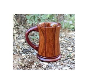 Taza de Café de Madera Maciza Hecha a Mano, Taza de Madera Rústica con Acabado Natural, Ecológica, para Beber Té, Cerveza, Jugo, Cocina, Comedor - Product Image 3