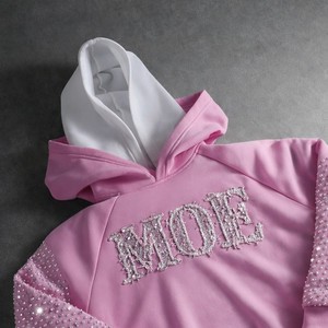 Sweat-shirts à capuche surdimensionnés de luxe pour hommes avec motifs graphiques et strass, en coton épais, style streetwear, broderie, fabricant de vêtements OEM sous marque privée - Product Image 5