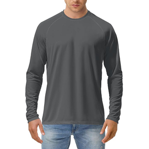 T-shirt décontracté à manches longues pour hommes, vêtements en gros, design personnalisé avec broderie de logo - Product Image 5