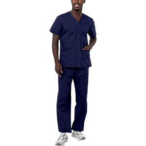 Custom Hospital <b>Scrub</b> Suit V Neck Top Matching Pants Professional Medical Uniform Set Unisex Design - Product Image 1