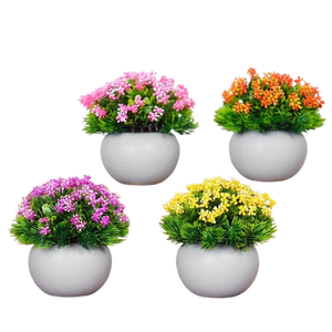Plante de lavande artificielle dans un pot en plastique blanc de 18 cm, arrangement de fleurs artificielles réalistes, durable pour la décoration de la maison et du bureau - Product Image 4