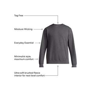 Sudadera para Hombre con Textura Melange, Sudadera de Pana, Elegante, Deportiva, Cuello Redondo, Prenda Deportiva de Alto Rendimiento, 100% Algodón - Product Image 5