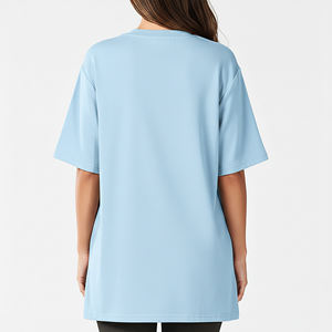 Camisetas personalizadas de cuello redondo y hombros caídos para mujer, con logo impreso, estilo hip hop, ligeras. - Product Image 6