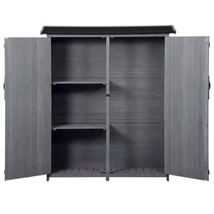 โรงเก็บของกลางแจ้งขนาด 5.3 ฟุต x 4.6 ฟุต หลังคาแอสฟัลตกันน้ำ พร้อมตัวล็อคสองชั้น ขนาดสูง 5.3 ฟุต x กว้าง 4.6 ฟุต สำหรับจัดเก็บอุปกรณ์ทำสวน - Product Image 4