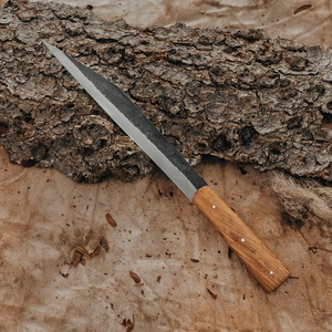 Couteau Viking forgé à la main, lame en acier carbone de 16 pouces, manche en bois de noyer avec étui en cuir, objet de collection - Product Image 1