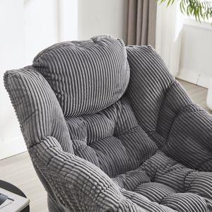 Fauteuil de salon moderne rembourré avec accoudoirs, fauteuil inclinable et ottoman, chaise longue moderne pour la lecture et la détente - Product Image 5