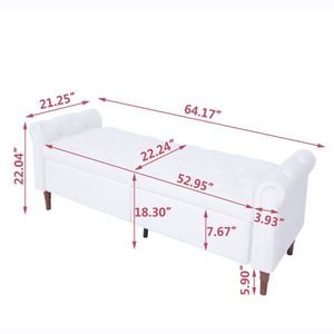 Multifunctional <b>Storage</b> Sofa <b>Stool</b> <b>with</b> Beige Velvet Armrests Ottomans Product Category - Product Image 5
