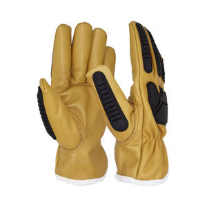 Gants de conduite en cuir imperméables compatibles avec les écrans tactiles, coupe-vent, marron noir, luxe, hiver, unisexe, par temps froid - Product Image 3