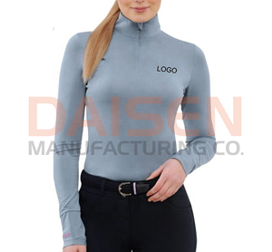 Women Equestrian <b>Base</b> <b>Layer</b> <b>Long</b> <b>Sleeve</b> Riding Show Shirt Breathable Stretch Racing Top OEM Custom Apparel - Product Image 5