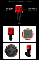 Lampe torche solaire OWLEYE SWL4 à haute visibilité avec 4 LED, portée visuelle de 500 m, protection IP66, contrôle automatique de la lumière, durée de vie de plus de 5 ans