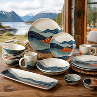 Collection de vaisselle en mélamine aspect grès, motif moucheté neutre, pour restaurants et hôtels modernes
