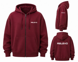 Relevo <b>Men's</b> Full Zip Hoodie 100% Cotton Fleece Solid Color Casual Streetwear Hooded Sweatshirt Regular Fit Autumn Wear - Product Image 6